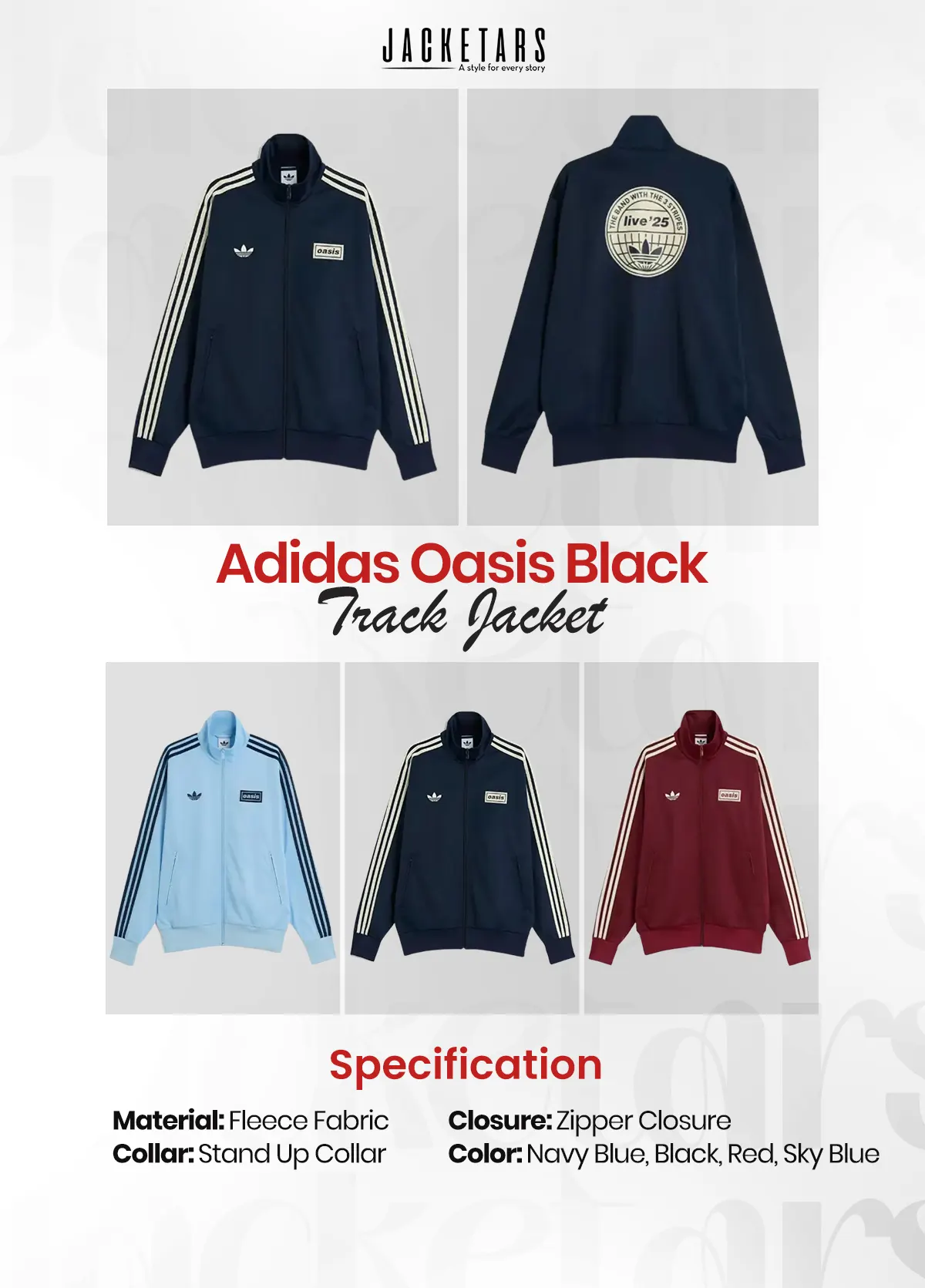 Adidas Oasis Navy Blue Track Jacket