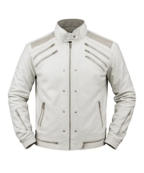 Michael Jackson Beat It White Leather Jacket