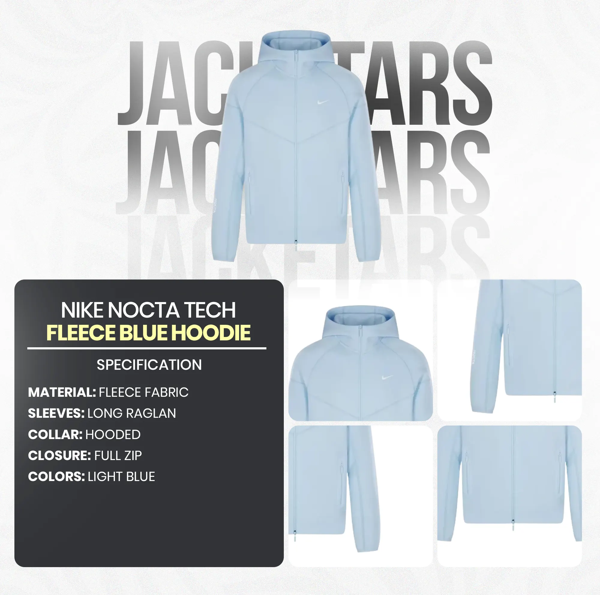Nike NOCTA Tech Fleece Blue Hoodie | Nike NOCTA Tech Hoodies