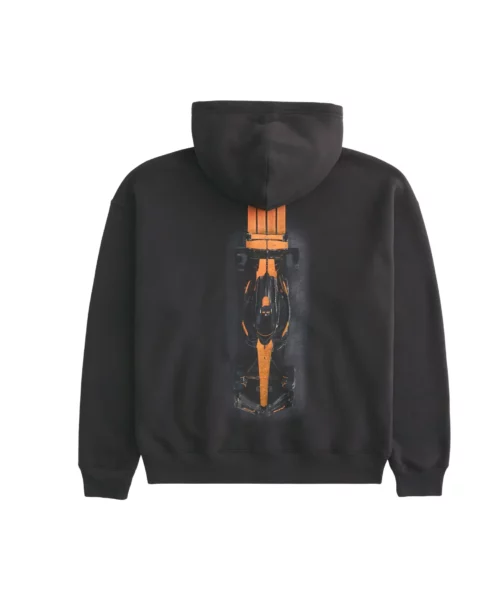 Boxy McLaren Graphic Faded Black Hoodie