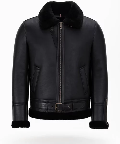 AVIATOR'S Choice Black Shearling Bomber Jacket