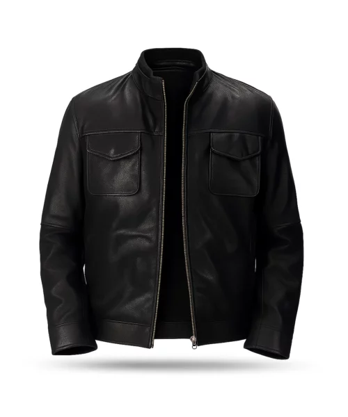Abner Leather Jacket Black