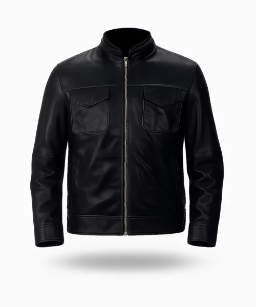 Abner Leather Jacket Black