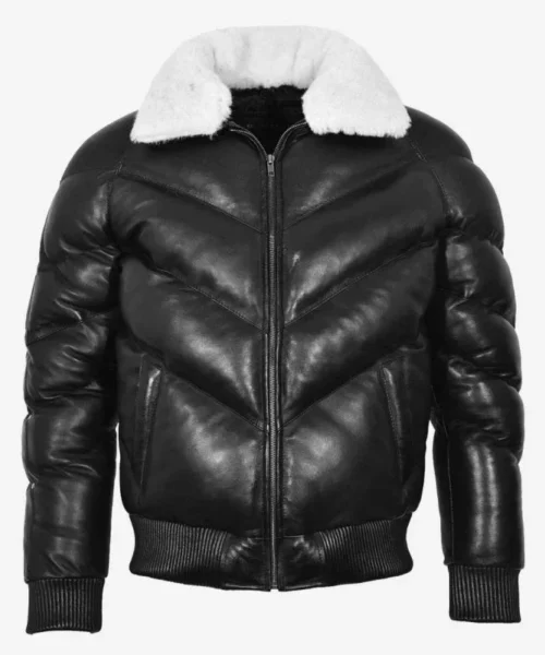 Ace Puffer Classic Padded Fur Jacket White