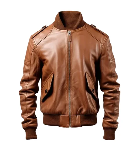 Bomber Brown Leather Jacket