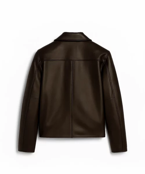 Burnt Espresso Leather Shirt Style Classic Jacket