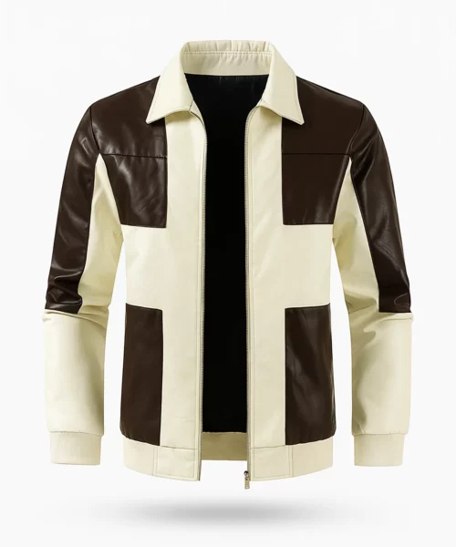 Casual Hatless Leather Bomber Jacket