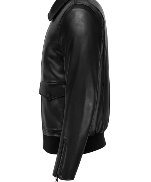 Clifford Collared Leather Black Jacket