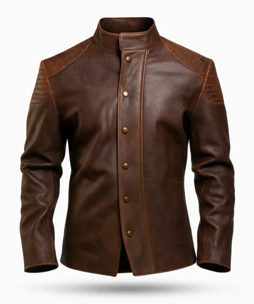 Daniel Brown Distressed Leather Jacket