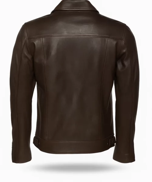 Dark Brown Leather Varsity Jacket