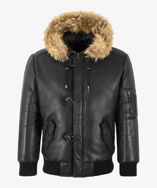 HARRIER Hooded Jacket Fur Hood Black