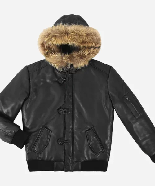 HARRIER Hooded Jacket Fur Hood Black
