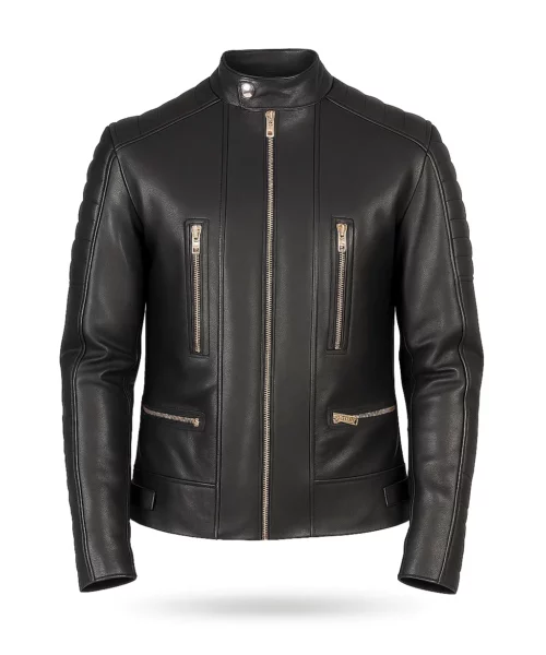 Hadrian Biker Leather Jacket Black