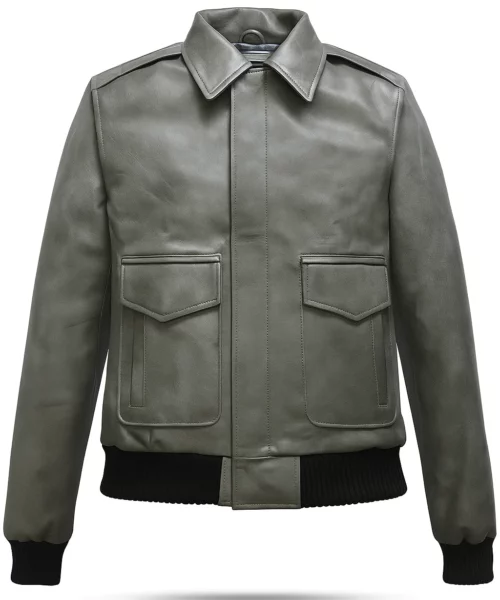 Harbor Gray Kendall Jenner Leather Jacket