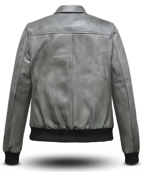 Harbor Gray Kendall Jenner Leather Jacket