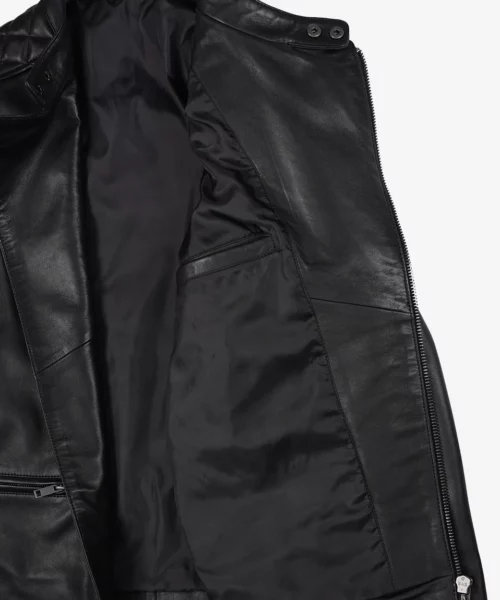 Asymmetrical Quilted Biker Leather Jacket