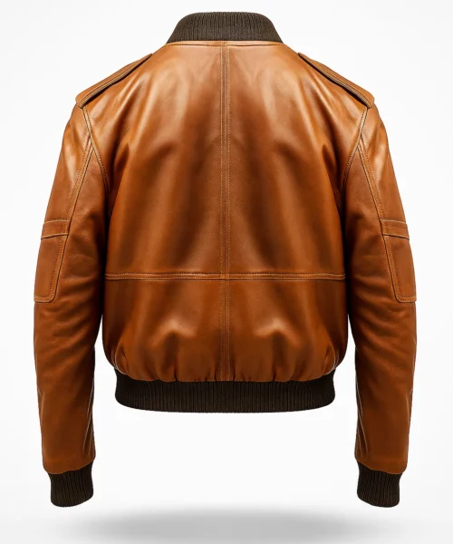 Distressed Brown Bomber Vintage Leather Jacket