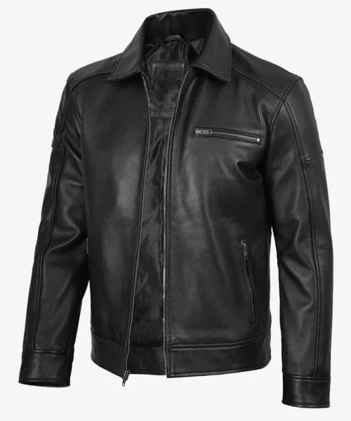 Neville Harrington Style Black Leather Jacket