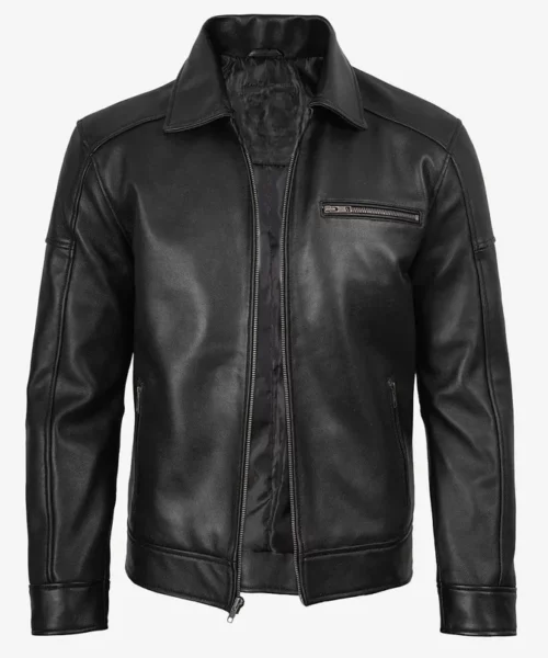 Neville Harrington Style Black Leather Jacket