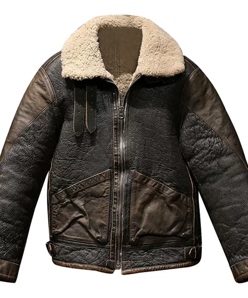 Giacca Bomber B3 Pilota In Vera Pelle Di Pecora Shearling S - Foto 8