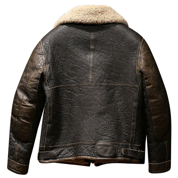 Giacca Bomber B3 Pilota In Vera Pelle Di Pecora Shearling S - Foto 6