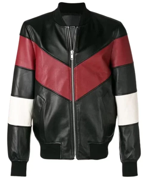 Chevron Stripe Bomber Jacket