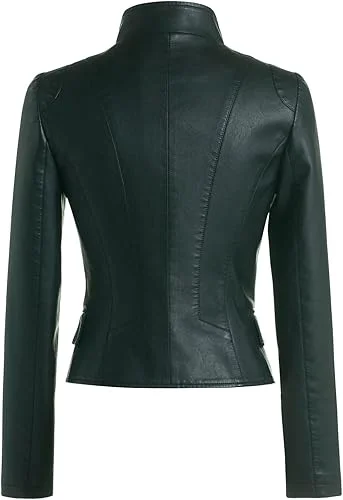 Chouyatou Oblique Slim Black Biker Jacket