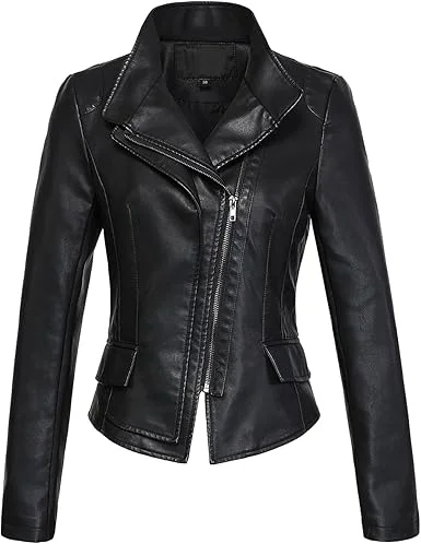 Chouyatou Oblique Slim Black Biker Jacket