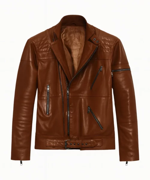 Cruiser Biker Brown Leather Jacket