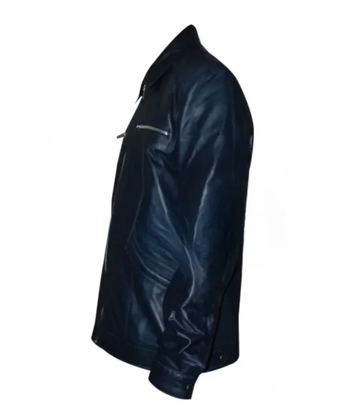 Designers Navy Blue Leather Jacket