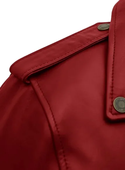 Emilia Clarke Last Christmas Red Leather Jacket