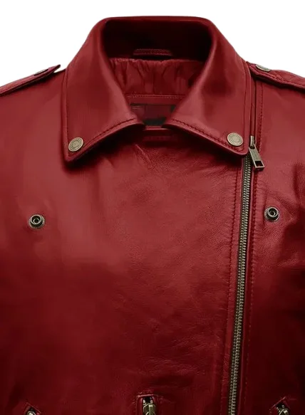 Emilia Clarke Last Christmas Red Leather Jacket