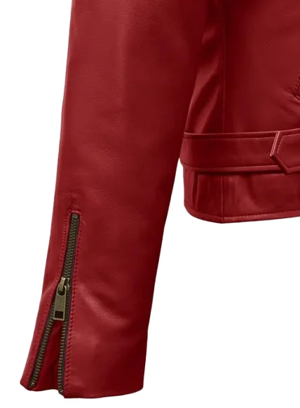 Emilia Clarke Last Christmas Red Leather Jacket