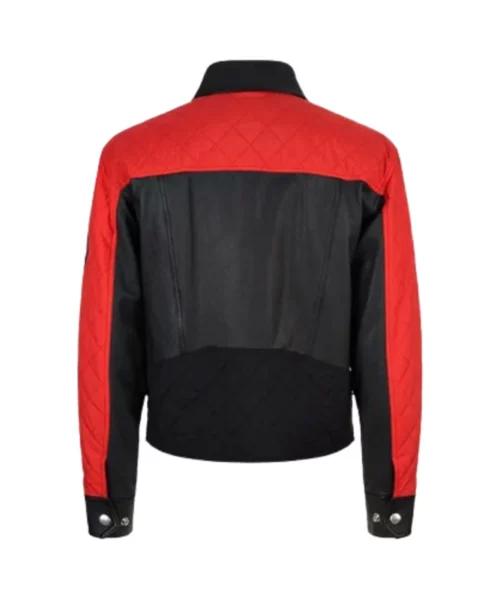Fashion Block Leather Bomber Jacket