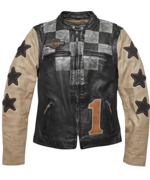 Harley Davidson Checkered Motorcycle Jacket