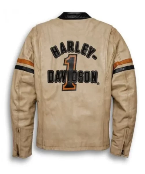 Harley Davidson Motorcycle Black Beige Jacket