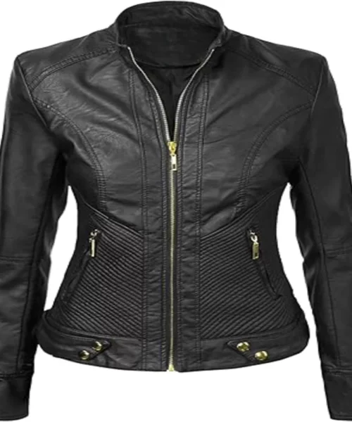 Lock and Love Black Leather Moto Jacket