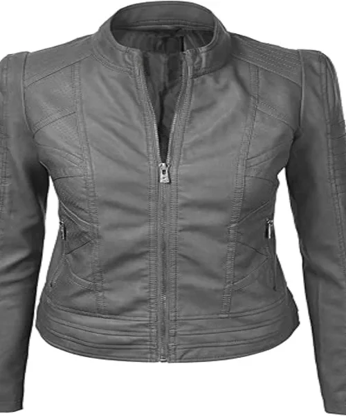 Lock and Love Grey Motorcycle Jacket