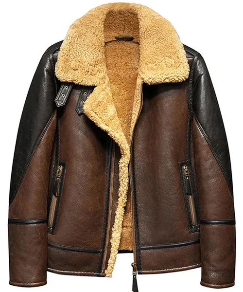 Trendy Aviator Dark Brown Leather Jacket