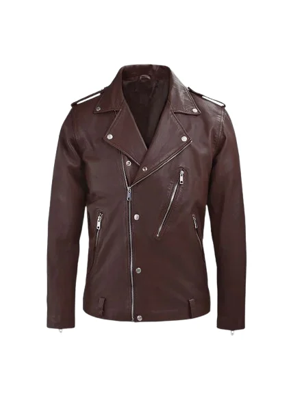 Beast Burgundy Biker Leather Jacket