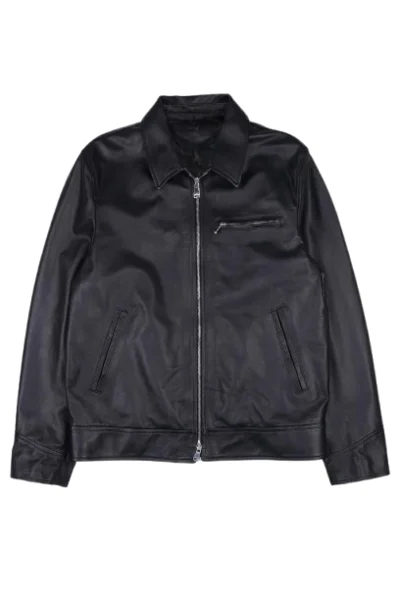 Black Biker Lined Leather Jacket