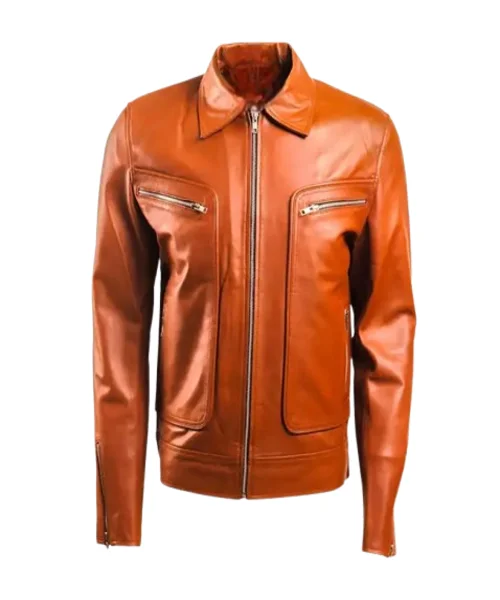 Shirt Style Brown Biker Leather Jacket
