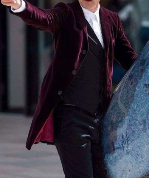 Peter Capaldi Maroon Velvet Coat