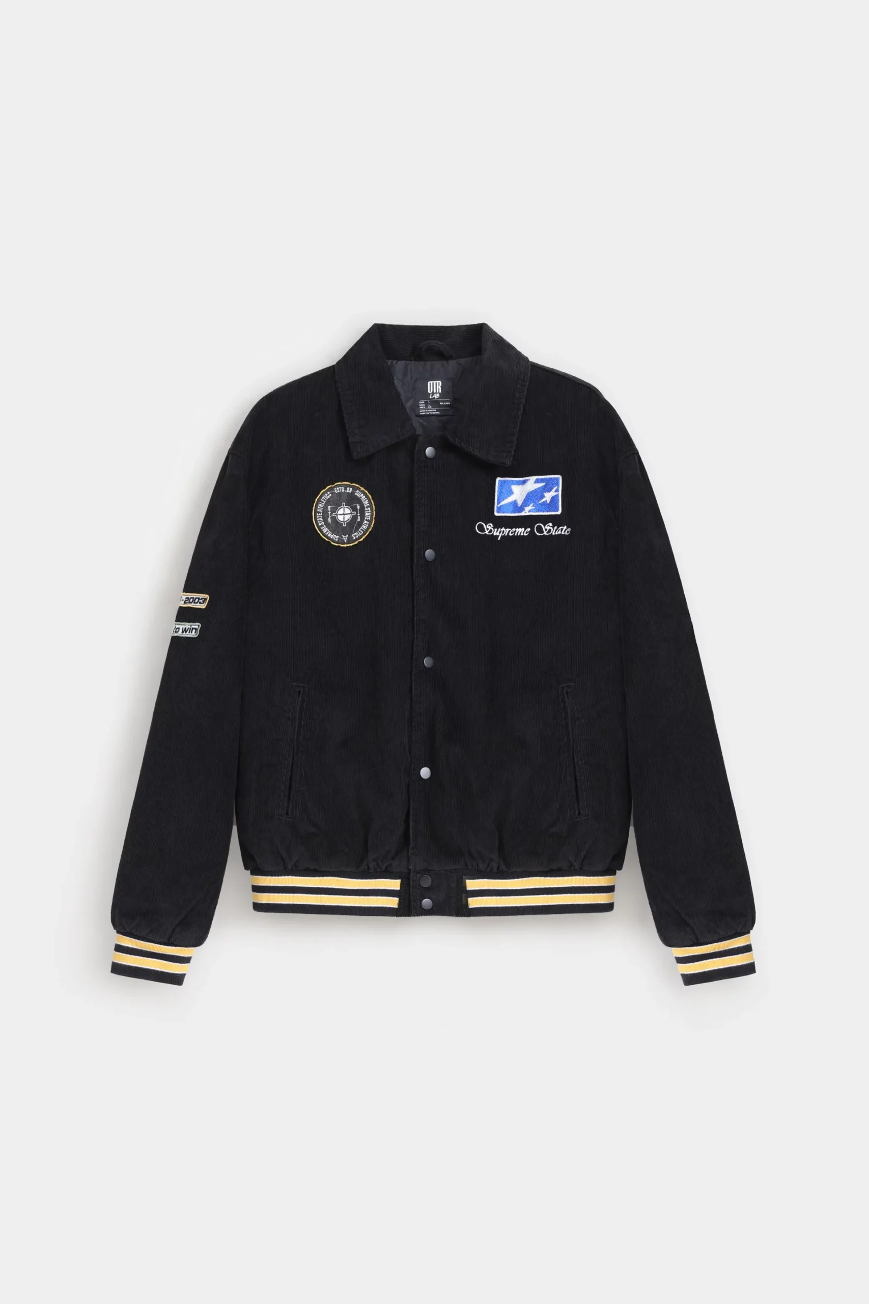 Embroidered Slogan Corduroy Jacket