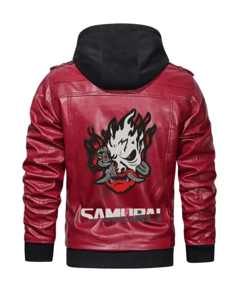 Cyberpunk 2077 Samurai Gaming Red Leather Jacket
