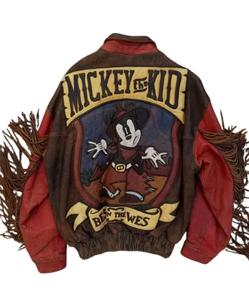 Jeff Hamilton x Mickey Mouse Leather Brown Jacket