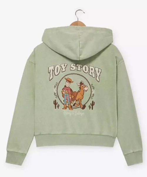 toy story 5 woody & bullseye green hooded jacket